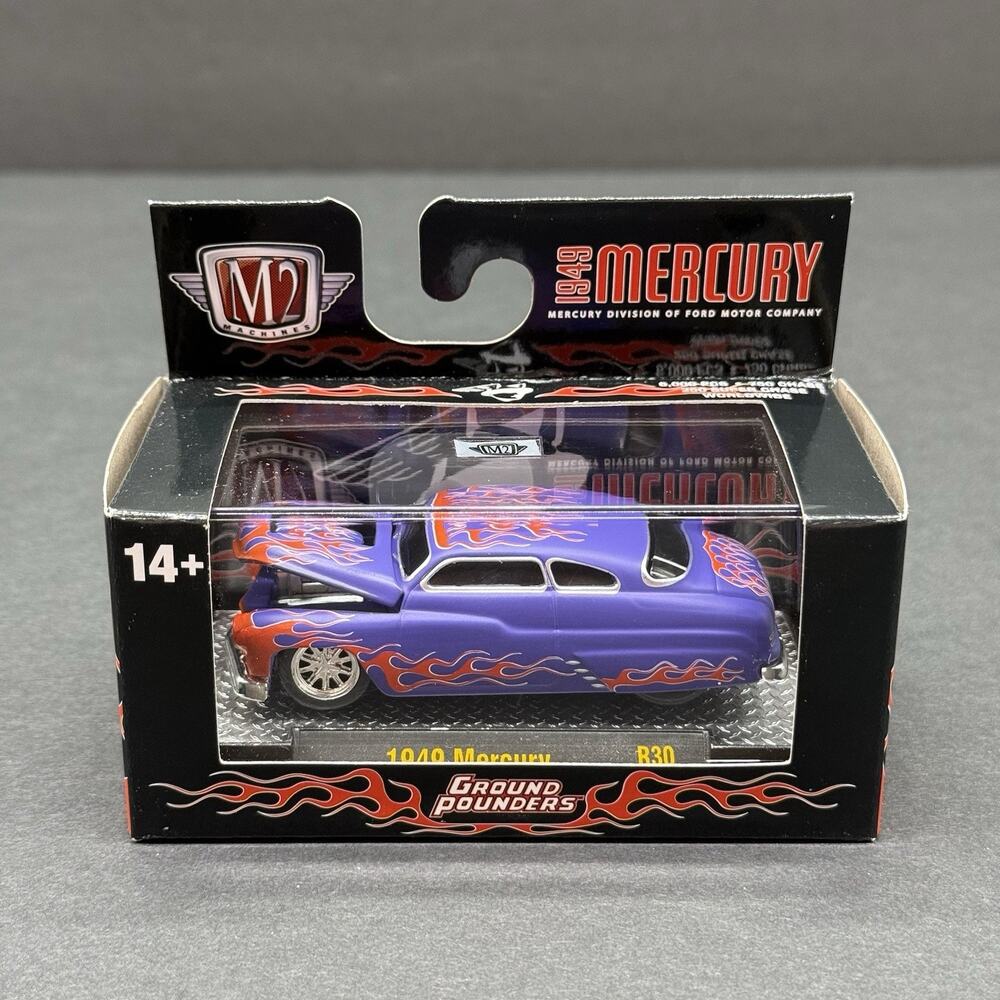 M2 Machines Ground Pounders Matte Purple 1949 Mercury R30 25-07 Diecast 1/64 Car